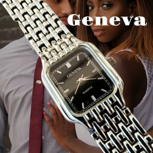 Geneva Silver Chain Watch